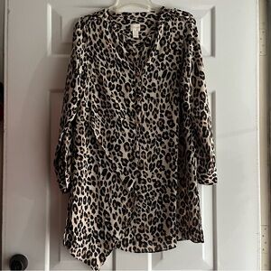 Chico’s Modern Utility Tunic In Leopard Chico’s Size 0 Regular Size Small